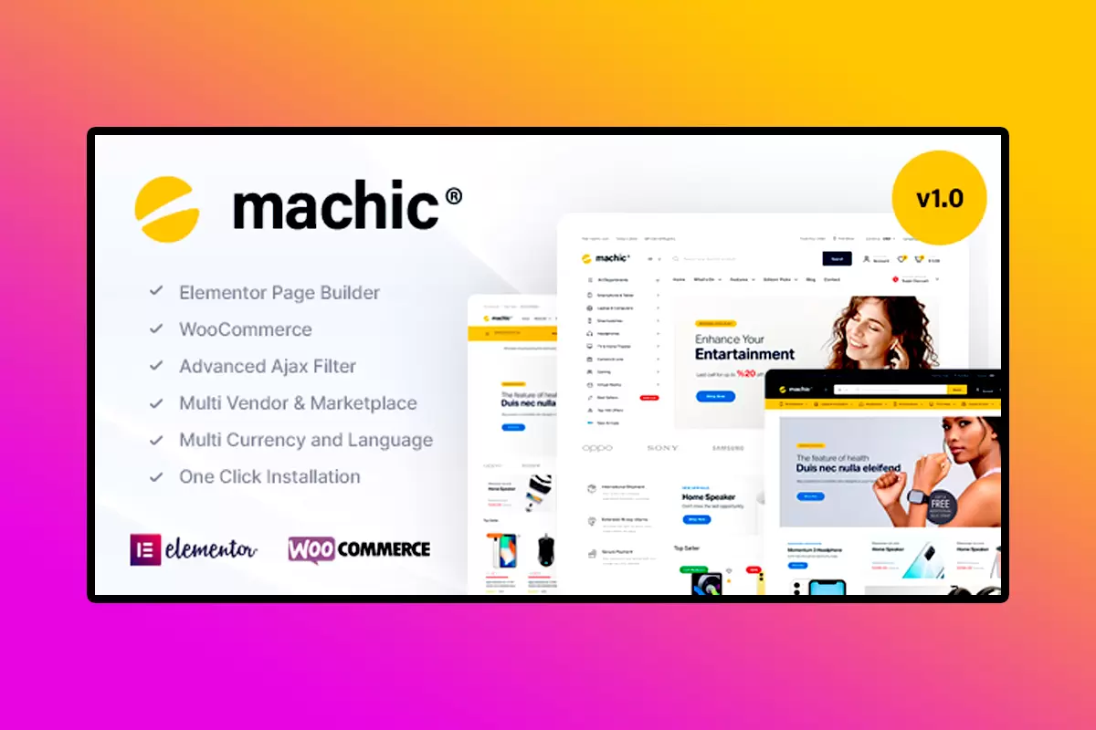 Machic WordPress Theme Version 1.4.3 Electronics Store WooCommerce Theme